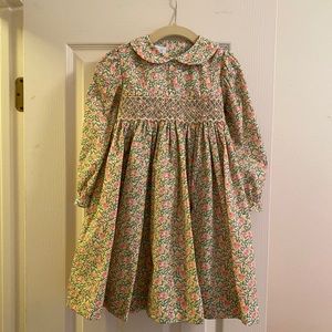 Little English Girls Smocked Floral Dress